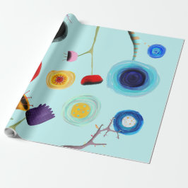 Linen Papper blommigt Presentpapper