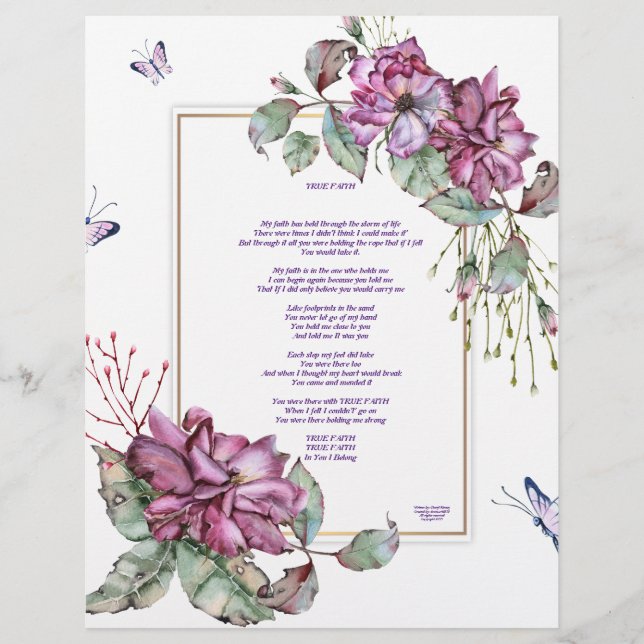 Linen Papper Personlig Stationär "True Faith" (Framsida)