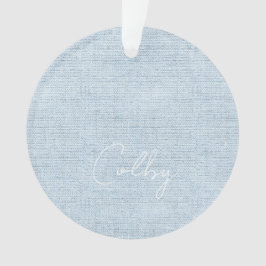 Linen Pastel Blue Nyfödd bebis NAMN Birthdate Swee