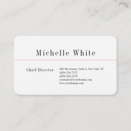 Linen Plain Elegant White Professionell Modern Visitkort