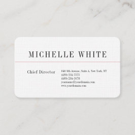 Linen Plain Elegant White Professionell Modern Visitkort