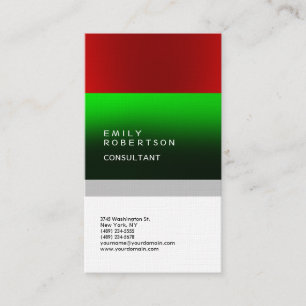 Linen Plain Grönt Red White Modern Minimalist Visitkort