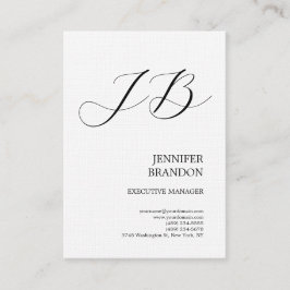 Linen Plain Handwrite Monogram minimalist Visitkort