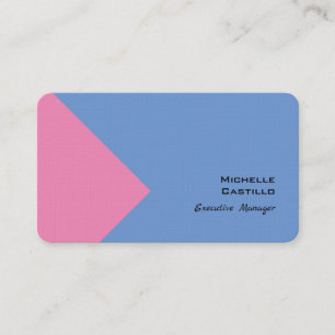 Linen Plain Minimalist Rosa Blue Visitkort