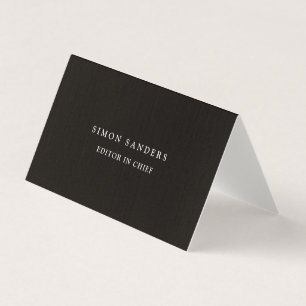 Linen Plain Unik Minimalist Smoky Black Visitkort