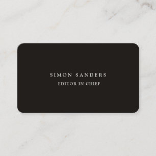 Linen Plain Unik Minimalist Smoky Black Visitkort