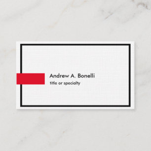 Linen Plain White Red Professionell Modern Visitkort