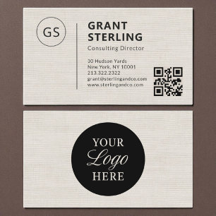 Linen Professional QR-kod Företagets logotyp Visitkort