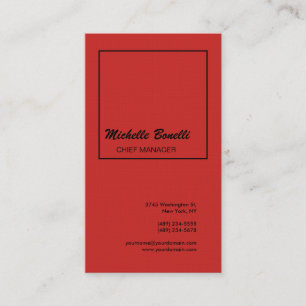 Linen Professionell Minimalist Modern Red Visitkort