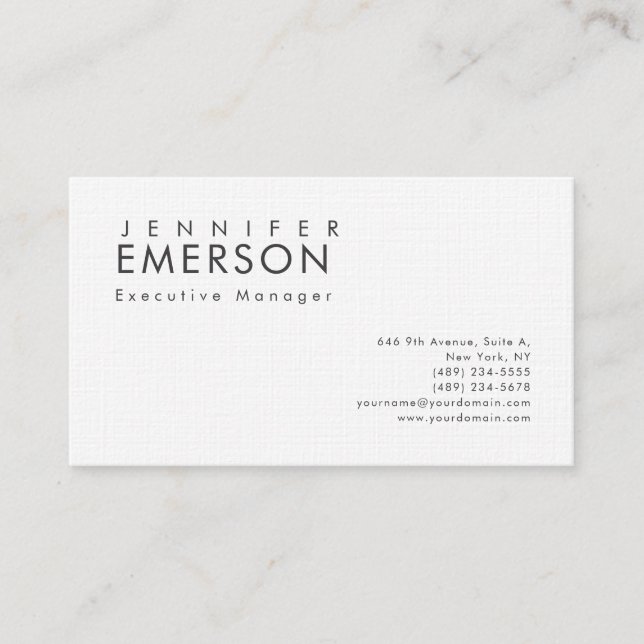 Linen professionell minimalistisk modern enkel  visitkort (Framsida)