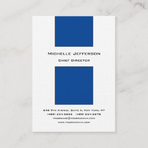 Linen Professionell Modern Minimalist Blue White Visitkort