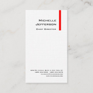 Linen Professionell Modern Red White Visitkort