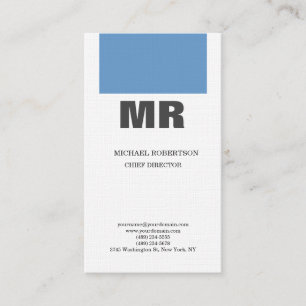 Linen Professionell Monogram Blue Grått White Plai Visitkort