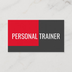 Linen Red Grått Personal Trainer Fitness Minimalis Visitkort
