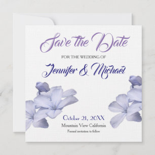 Linen Save the Date Bröllopsbuketter Elegant Plain Spara Datumet