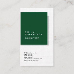 Linen Simple Plain Grönt White Modern Minimalist Visitkort
