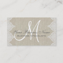 Linen Snöre Simple Plain Monogram Visitkort