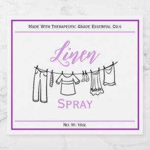 Linen Spray Anpassningsbar Flaska-etikett (8,25 x Spritflaskor Etikett