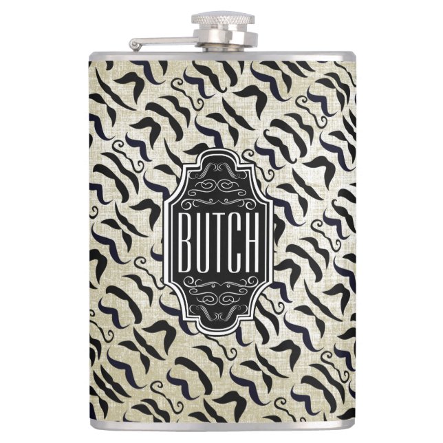 Linen Struktur Background på en Personlig Mustach Fickplunta (Framsidan)