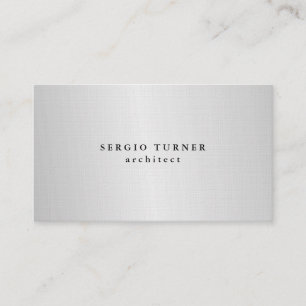 Linen Trendig Minimalist Professionell Silver Gråt Visitkort