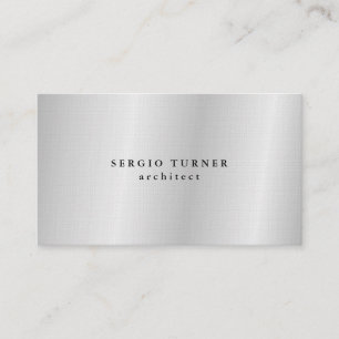 Linen Trendig Minimalist Professionell Silver Gråt Visitkort