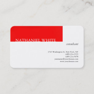 Linen Trendig Red Rand White Kreativ Modern Visitkort