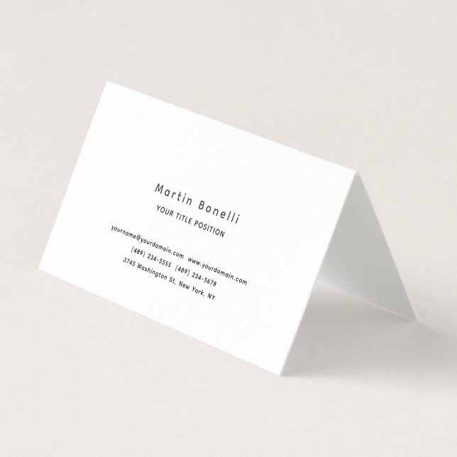 Linen Unique Classical Simple Black White Visitkort (Framsida)