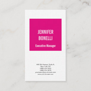 Linens professionell minimalistisk modern rosa vit visitkort