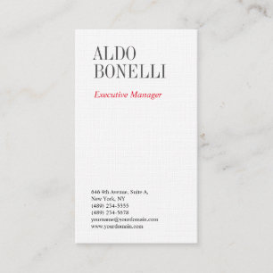 Linens professionell minimalistisk modern vanlig v visitkort