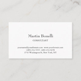 Linens unika klassiska, enkla vita visitkort