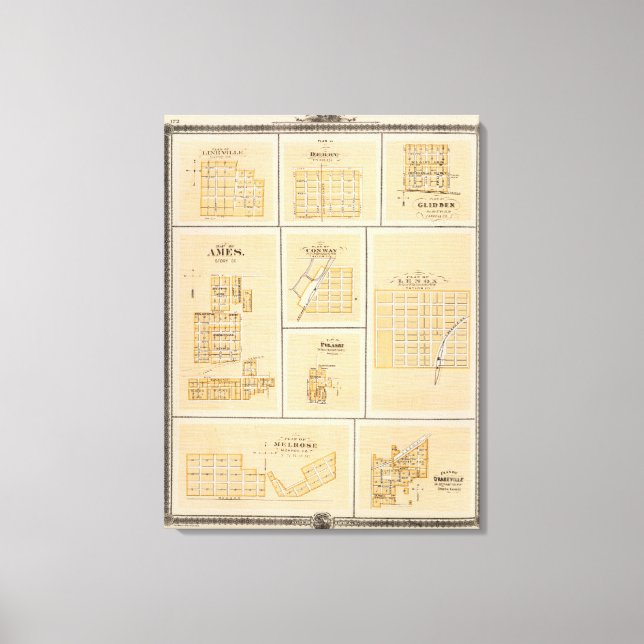 Lineville, Derby, Glidden, Ames, Conway Canvastryck (Framsida)