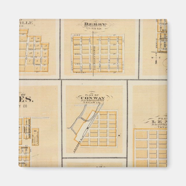 Lineville, Derby, Glidden, Ames, Conway Magnet (Framsidan)