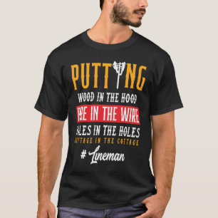 Lineworkers American Lineman Electric Cable Linema T Shirt