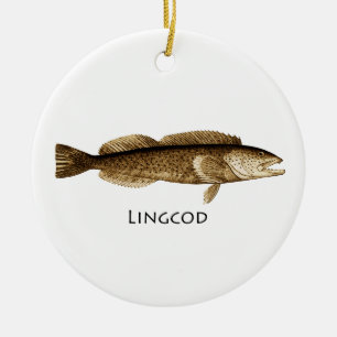 Lingcodlogotyp Julgransprydnad Keramik
