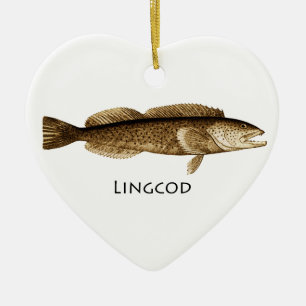Lingcodlogotyp Julgransprydnad Keramik
