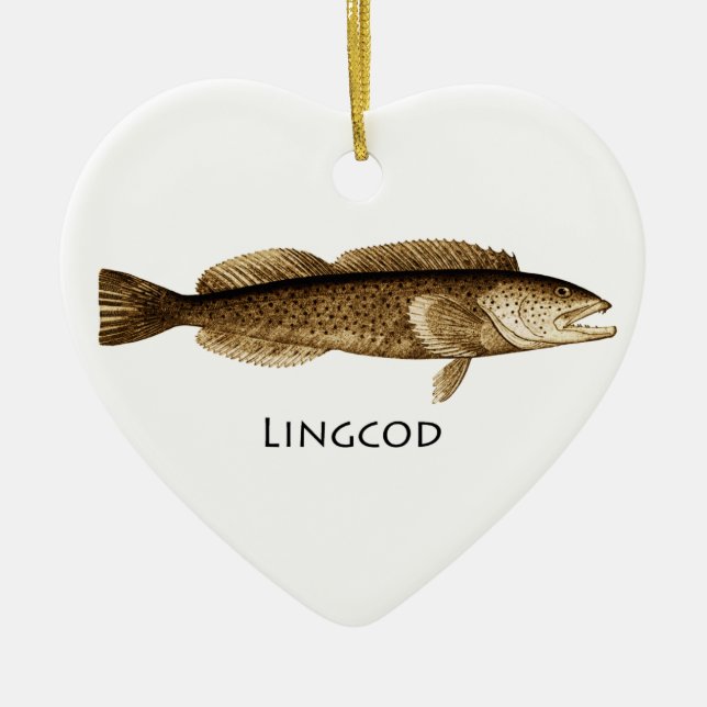 Lingcodlogotyp Julgransprydnad Keramik (Framsidan)