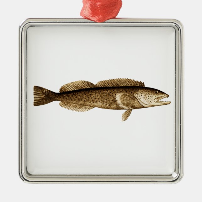 Lingcodlogotyp Julgransprydnad Metall (Framsidan)