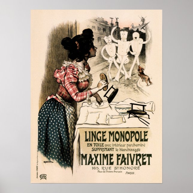 LINGE MONOPOLE Laundromat Clothes Auguste Roedel Poster (Framsidan)