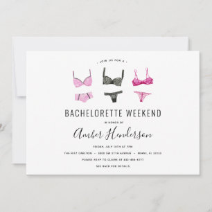 Lingerie Bachelorette Itinerary Inbjudningar