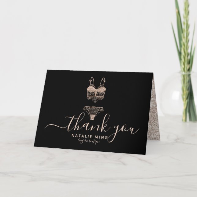Lingerie Boutique Logotyp Business Tack Kort (Framsida)