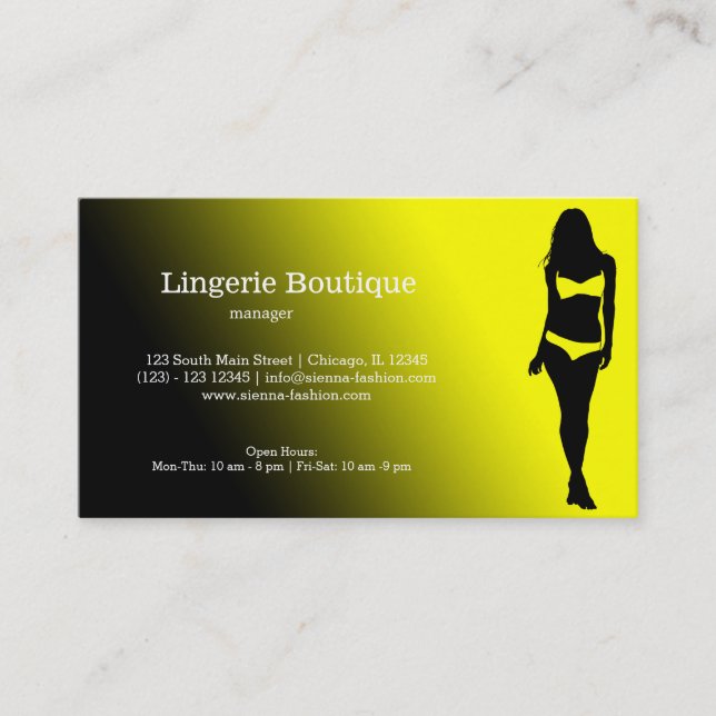 Lingerie Boutique Visitkort (Framsida)