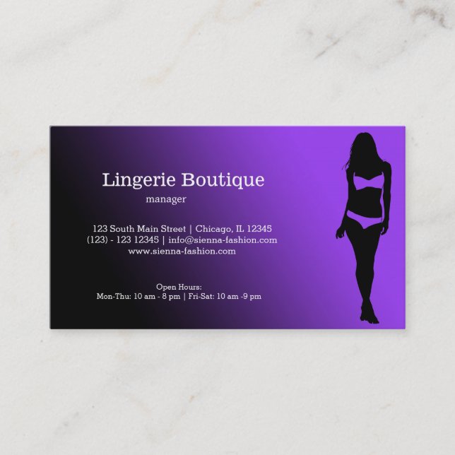 Lingerie Boutique Visitkort (Framsida)