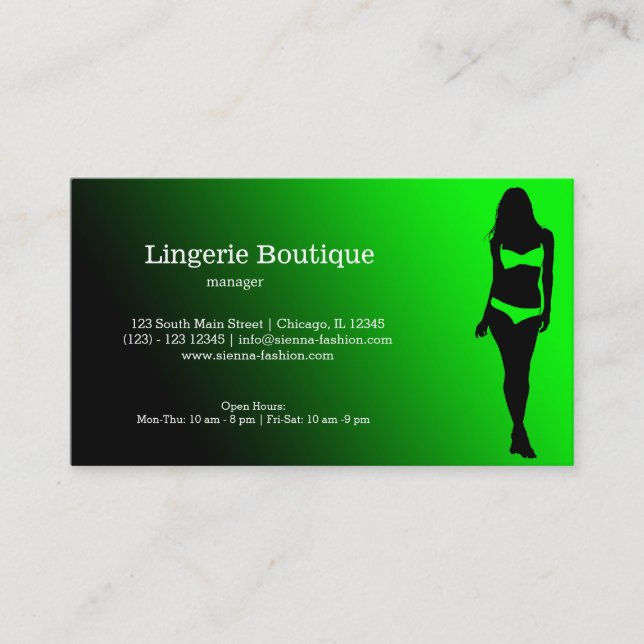 Lingerie Boutique Visitkort (Framsida)