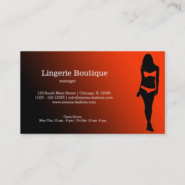 Lingerie Boutique Visitkort (Framsida)