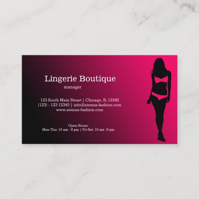 Lingerie Boutique Visitkort (Framsida)