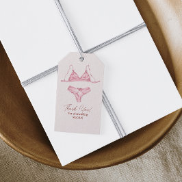 Lingerie Bröllopsdusch i rosa Presentetikett