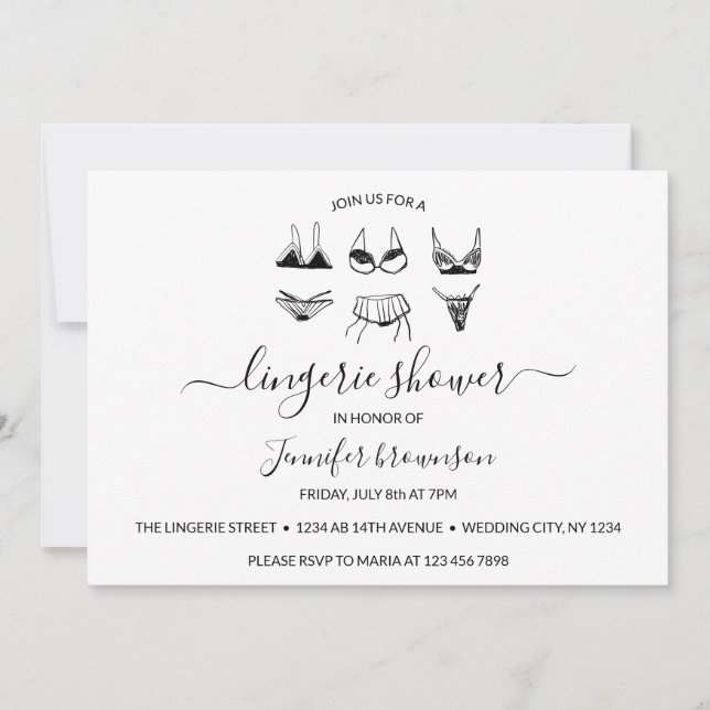 Lingerie-dusch Inbjudningar (Framsida)