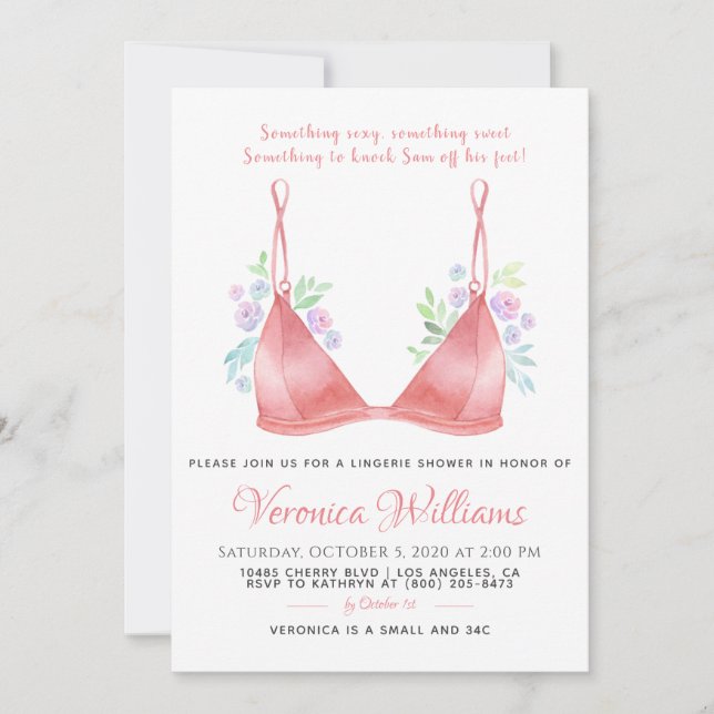 Lingerie Inbjudningskort för möhippan (Framsida)