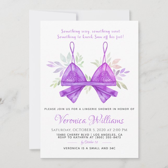 Lingerie Inbjudningskort för möhippan (Framsida)