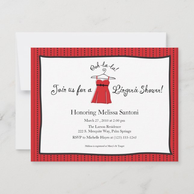 Lingerie Inbjudningskort för möhippan (Framsida)